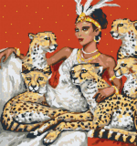 The Leopard Queen Twelve [12] Baseplate PixelHobby Mini-mosaic Art Kit